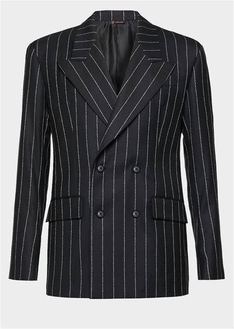 gianni versace gray pinstripe blazer|versace blazers for men.